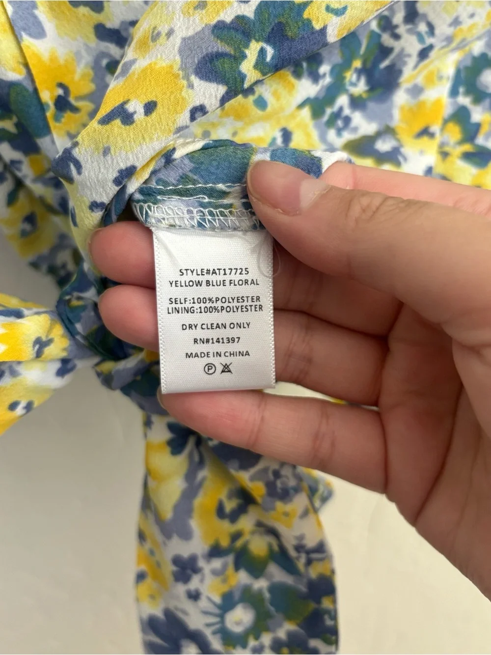 ASTR Floral Tie Back Puff Sleeve Crop Top Small Yellow Blue Boho Cottagecore